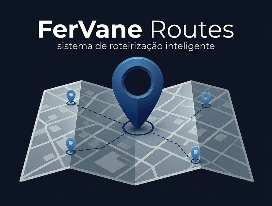 FerVane Routes — mapa com rotas de entrega e o alfinete da marca